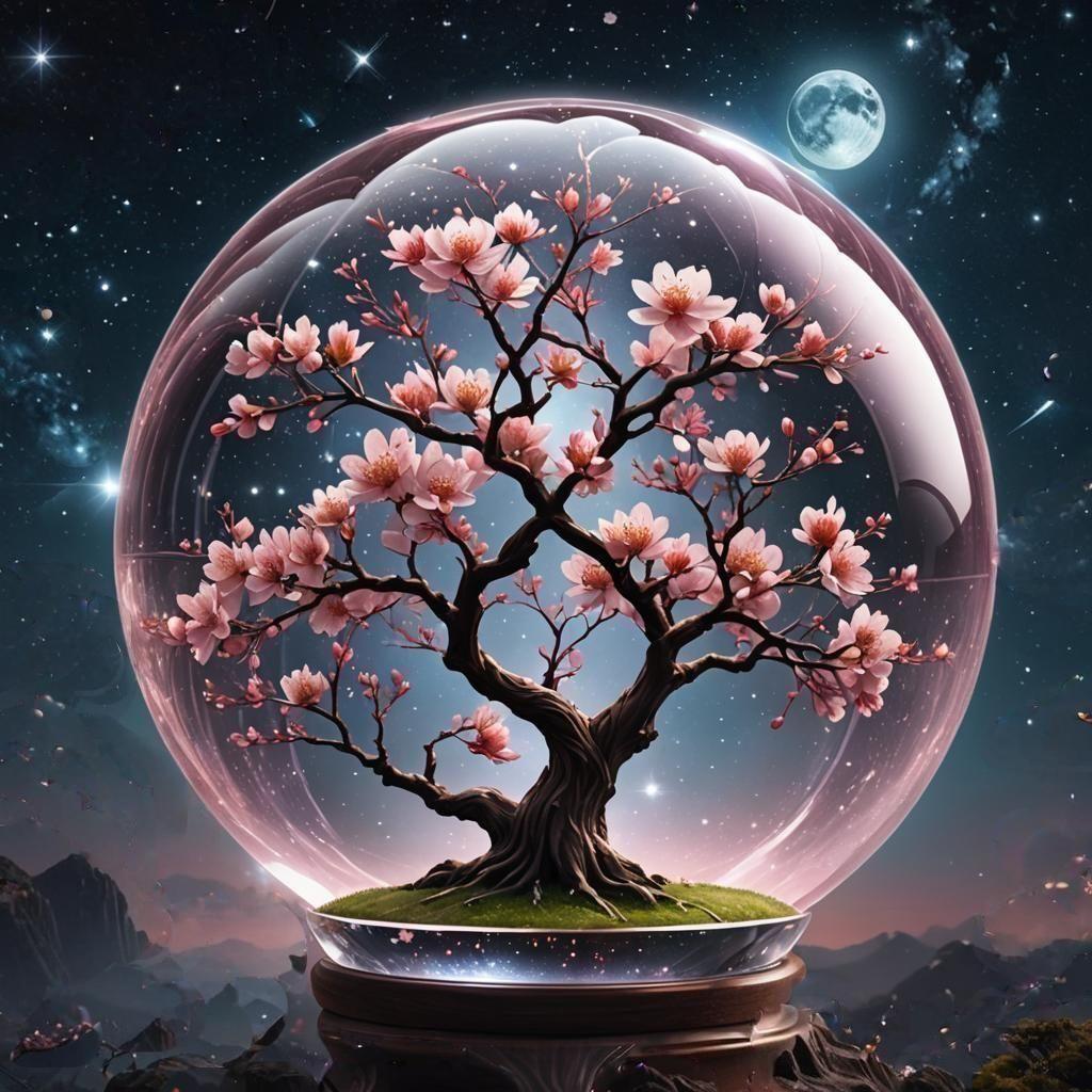 AI Cherryblossoms snowglobe